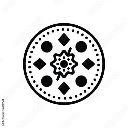 Black solid icon for plate