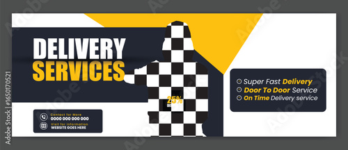 Modern and Eye Catching Delivery Service banner  Template Design