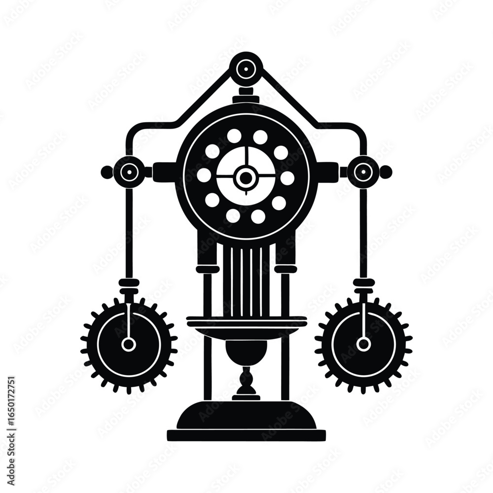 Fototapeta premium Water Clock Parts silhouette illustration