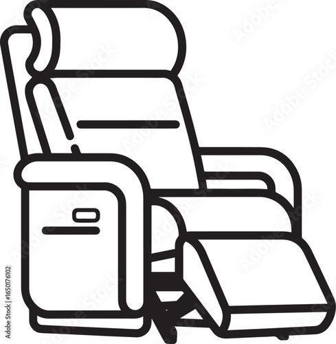 Recliner funiture icon clean simple linear