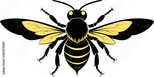 Picture of a bee that produces nectar into honey which is beneficial for humans, an amazing natural architect when creating its nest.