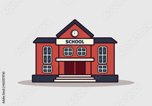 School Building Illustration 