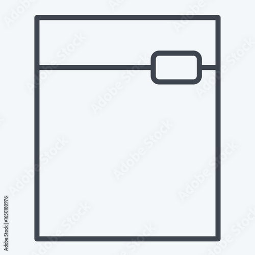 Icon Zip Bag. related to Plastic Product symbol. line style. design editable