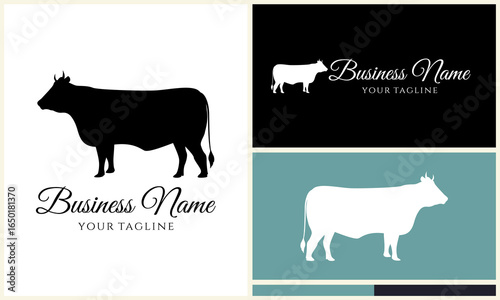 Cow Silhouette Logo Designs. (1)