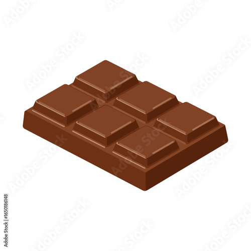 Milk Chocolate Bar Piece Vector Illustration