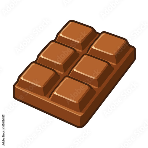 Milk Chocolate Bar Piece Vector Illustration