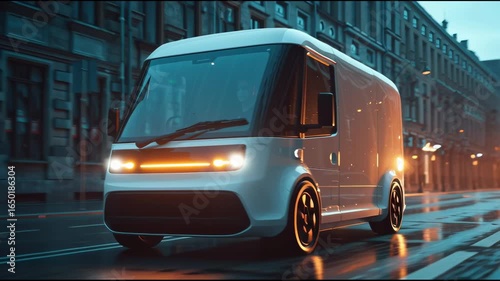 Innovative electric delivery van with modular design for city streets