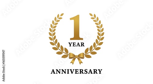 Celebrating One Year Anniversary With Golden Laurel Wreath