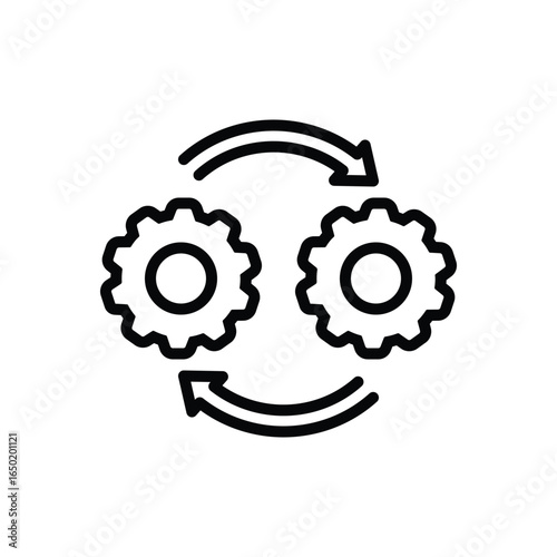 Black line icon for replacement part