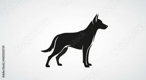 Black dog silhouette vector illustration for pet lovers and dog breed enthusiasts design projects and artwork