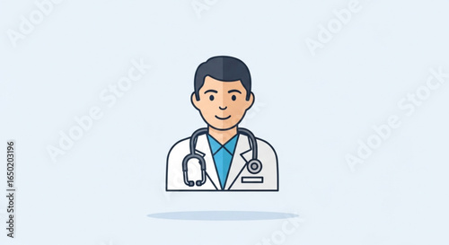 Professional doctor medical healthcare physician with stethoscope vector illustration design concept