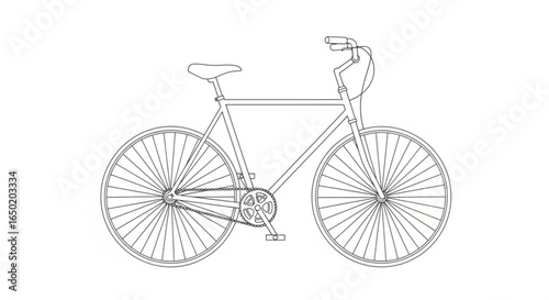 Explore bicycle line art vector illustration for cycling enthusiasts and bike design projects, a clean design 100