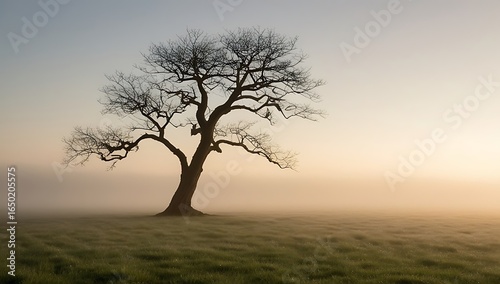 Wallpaper Mural lonely tree in the fog Torontodigital.ca