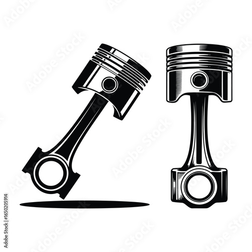 Vintage black and white sports equipment icons isolated on a white background, featuring a microscope, camera, and other scientific instruments