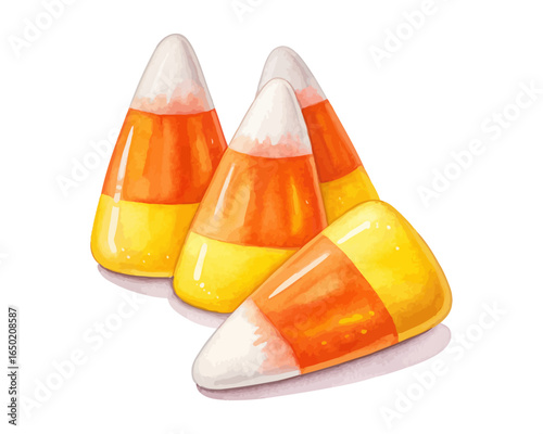 watercolor Candy Corn isolated on white background