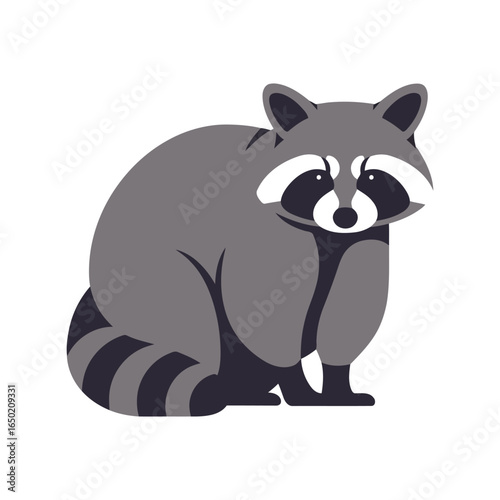 Cute raccoon vector illustration adorable wildlife animal head icon