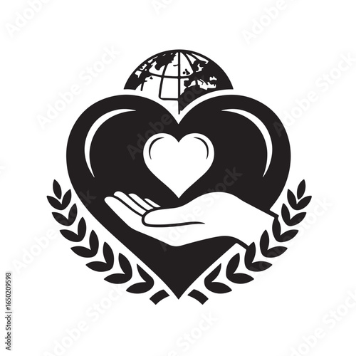 international day of charity Logo high quality Silhouette vector design 