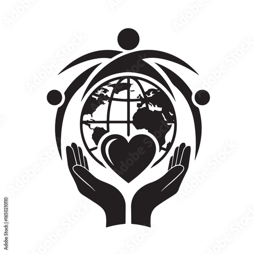 international day of charity Logo high quality Silhouette vector design 