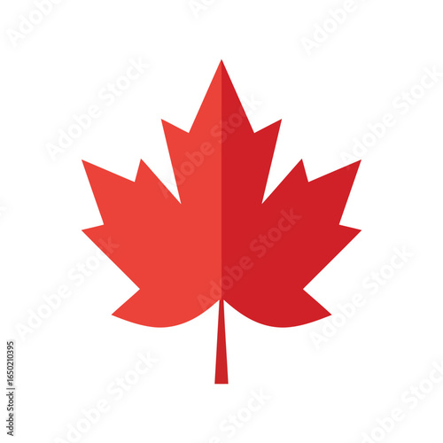 Red maple leaf vector illustration canadian symbol autumn foliage nature icon isolated graphic