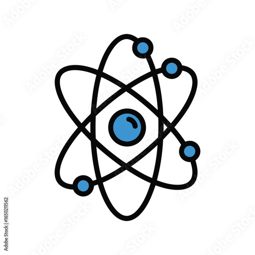 Atomic structure illustration science physics chemistry nucleus electrons orbits research education