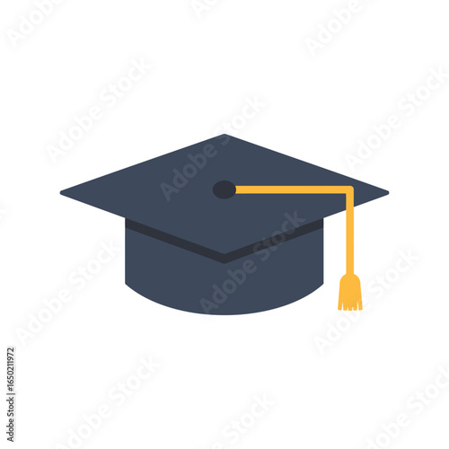 Graduation cap vector illustration academic mortarboard education symbol university degree hat tassel