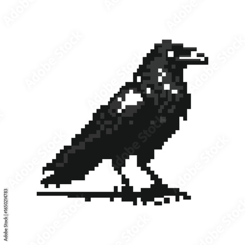 Crow Pixel Art Vector