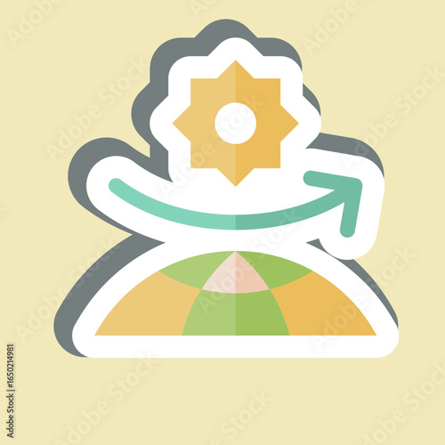 Sticker Ozone Layer. related to Spf and Sun symbol. design editable