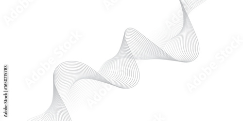 Abstract Geometric Background with Elegant Thin Wavy Lines, Optical Illusion Effect, Minimalist Striped Pattern for Modern Design Projects, Web, and Print Media