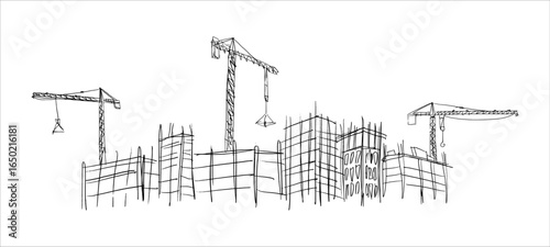 Building crane sketch