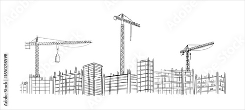 Building crane sketch
