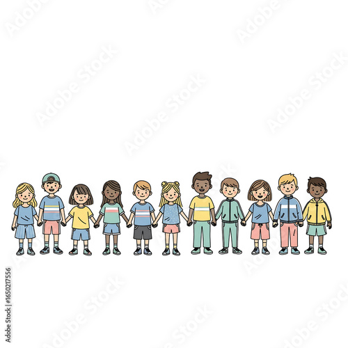Cartoon Kids in Traditional Cultural Costumes – Diversity and Multicultural Illustration