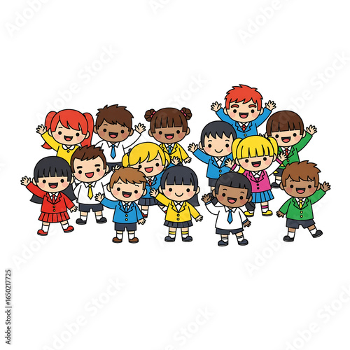 Cartoon Kids in Traditional Cultural Costumes – Diversity and Multicultural Illustration