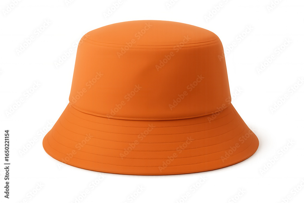 Fototapeta premium Orange bucket hat isolated on transparent background, perfect for summer, fishing, or any outdoor activity