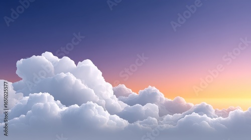 Vibrant sunset clouds glowing in shades of purple and orange.