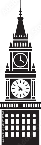 Iconic Big Ben clock tower silhouette for travel
