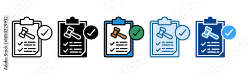 Compliance Checklis Icon Set Multiple Style Collection