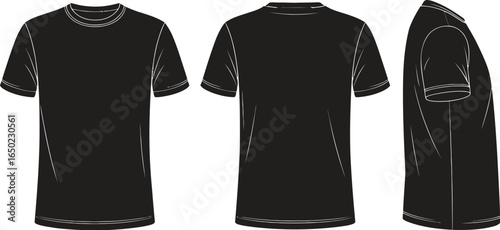 Sport black t-shirt, sweater and baseball cap isolated set vector