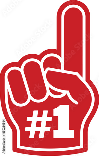 Red Foam Finger Number One Fan vector 