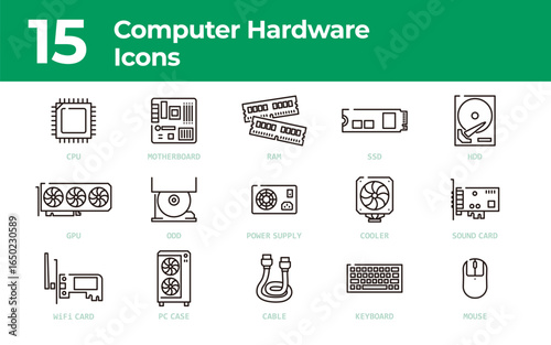 PC Computer Hardware Icon set