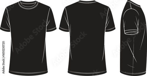 Sport black t-shirt, sweater and baseball cap isolated set vector