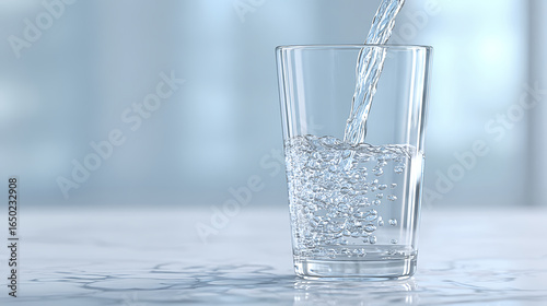 コップに水が注がれる