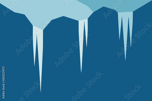 Abstract illustration of hanging icicles against a deep blue background