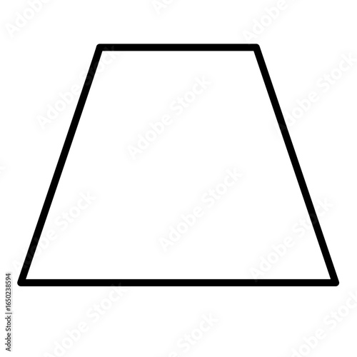 Foto Outlined trapezoid geometric shape vector illustration, black line polygon icon for design, abstract, education, and minimal graphic elements