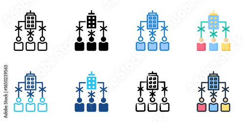 Unemployment icon set multiple style collection 
