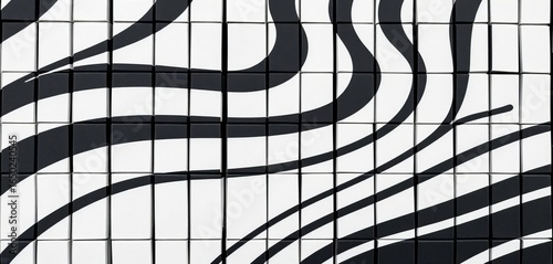 Abstract black and white striped wall texture, bold graphic design,  wallpaper,  minimal