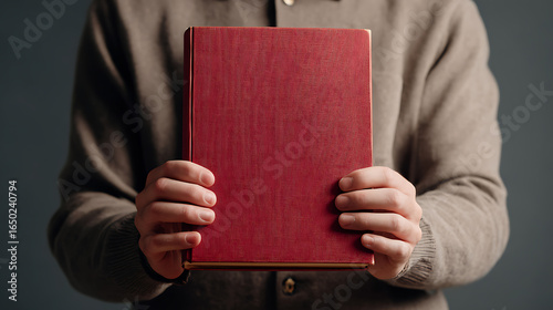 An author holding their freshly published book, a complete masterpiece (3)