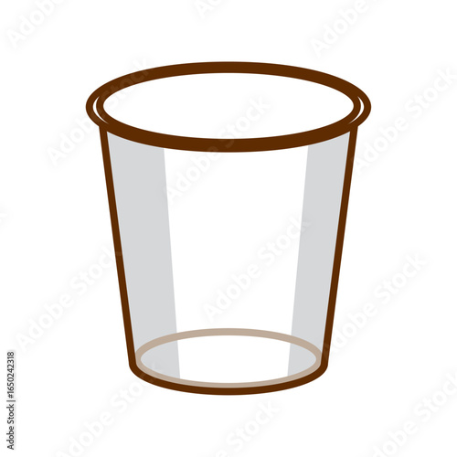 Simple Cup Icon: A simple, transparent cup icon, devoid of any details, suitable for conceptual designs. 
