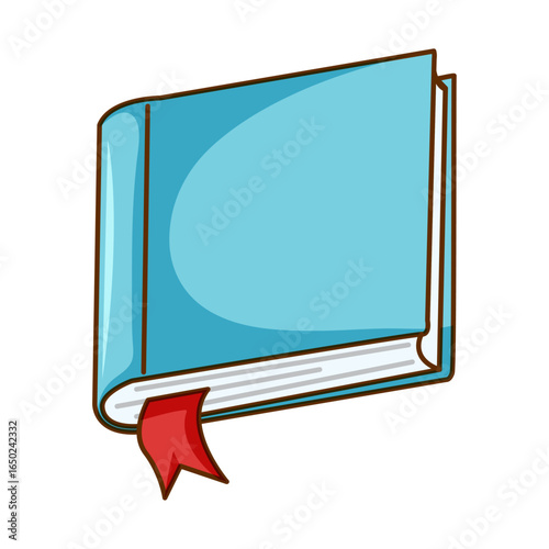 Digital Blueprint: A charming illustration captures a closed book, exuding simplicity and learning. A red bookmark is gently placed inside, alluding to moments of reflection, knowledge, and wisdom.