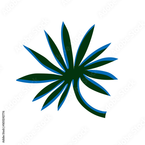 Nature's Abstract Leaf: An artistic illustration, a lush, stylized leaf, bursting with energy and freshness. Its intricate design showcases the wonders of the natural world.