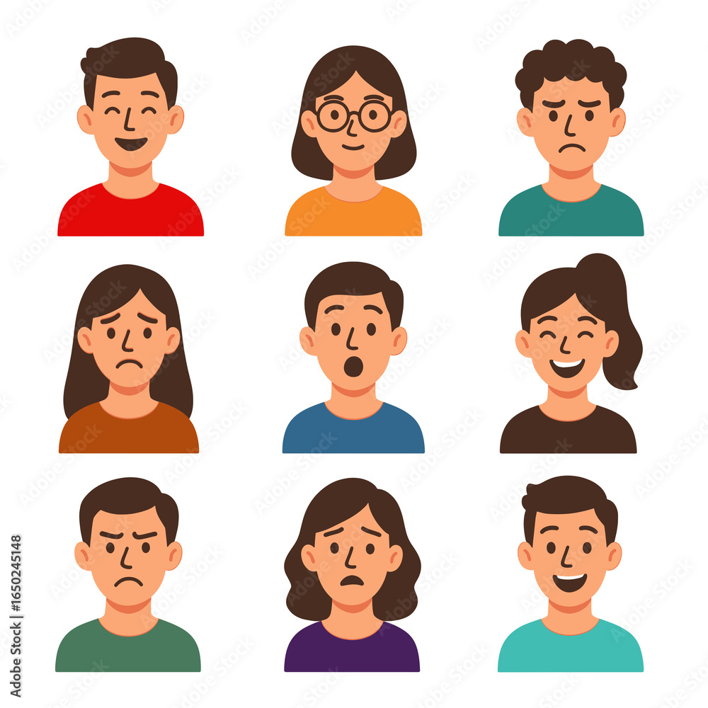 Set of Image Human Expression dan Emotion No Background Set of Image Human Expression dan Emotion No Background